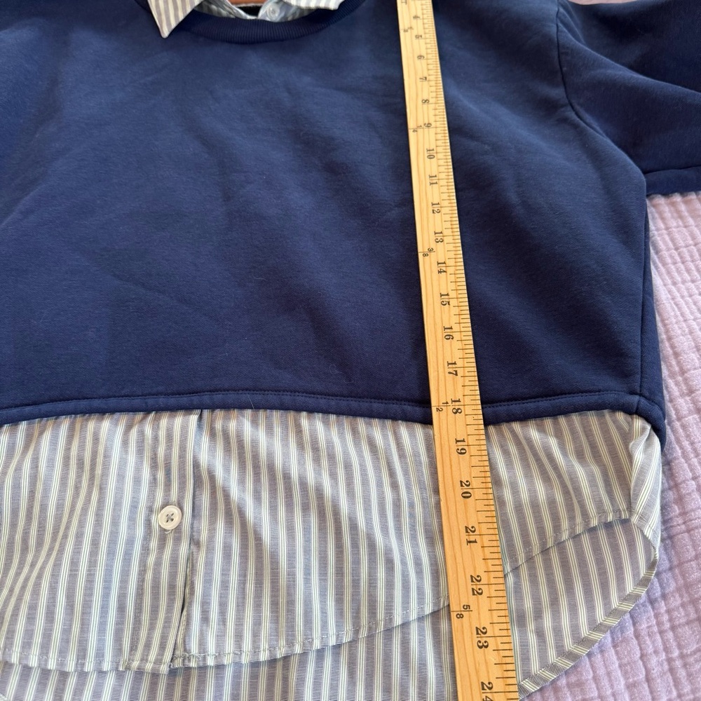 Maeve Layered Oversized Twofer Cotton Blend Sweatshirt, Size M - Picture 14 of 14